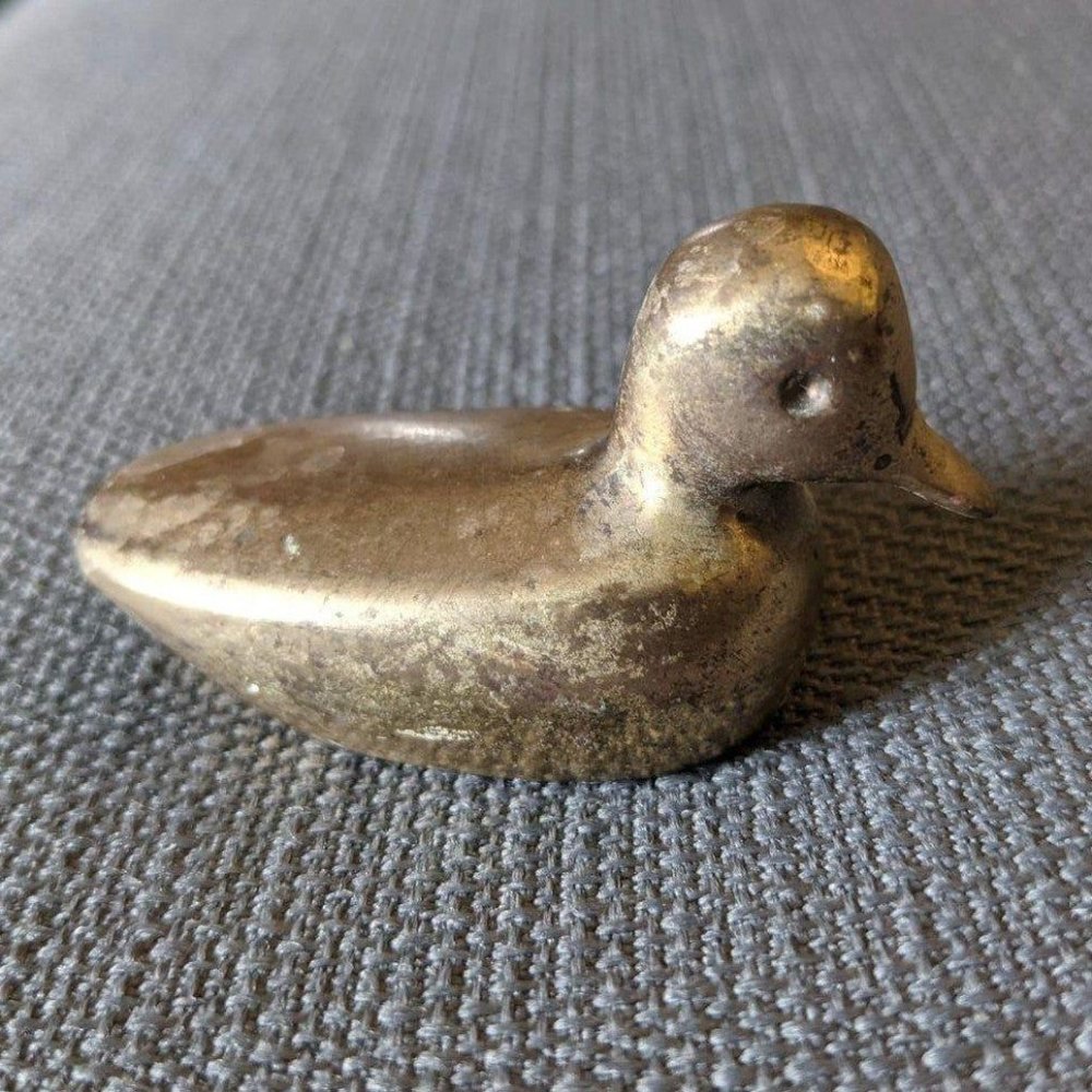 Vintage Small Brass Duck 2.25" Trinket